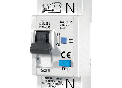 ELETTROCANALI INTERRUTTORE MAGNETOTERMICO/DIFFERENZIALE 1P+N 2 MODULI