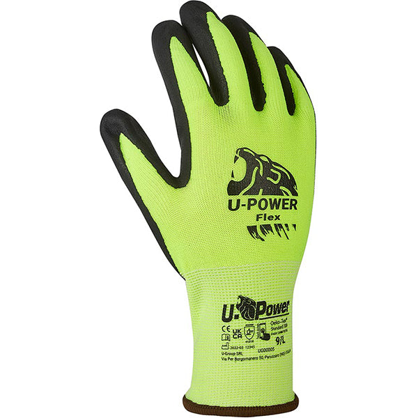 U-POWER GUANTI MOD. FLEX COLORE GIALLO FLUO/NERO