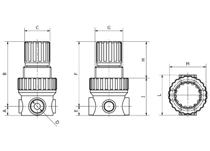 KONFIT RIDUTTORE DI PRESSIONE ARIA COMPRESSA ART. FR80 1/4" 4 FORI