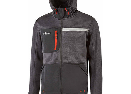 U-POWER FELPA IN TESSUTO CON ZIP GALAXY COLORE ASPHALT GREY