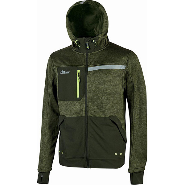 U-POWER FELPA IN TESSUTO CON ZIP GALAXY COLORE DARK GREEN