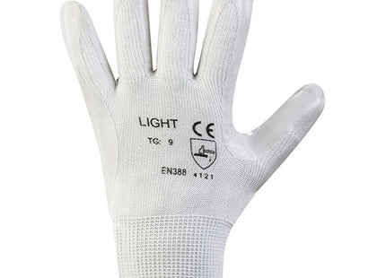 GUANTI MOD. LIGHT IN NYLON E NITRILE COLORE BIANCO/GRIGIO