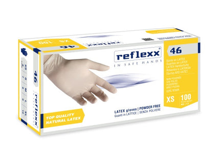 GUANTI REFLEXX MOD. R46 IN LATTICE COLORE BIANCO CONF.DA PZ.100