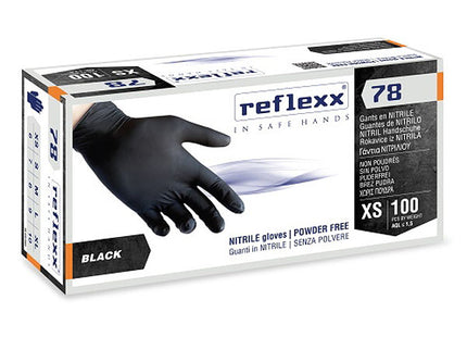 GUANTI REFLEXX MOD. R78 IN NITRILE COLORE NERO CONF.DA PZ.100