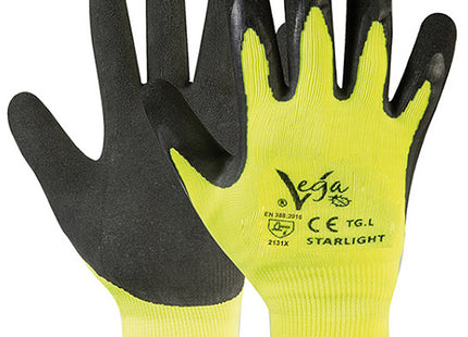 GUANTI MOD. STARLIGHT IN NYLON E LATTICE COLORE GIALLO FLUO/NERO