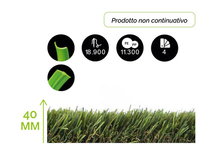 Prato Sintetico VISA Garden - Modello QUEBEC 40MM - Edizione Limitata
