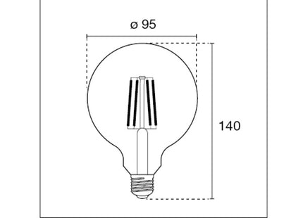 CENTURY LAMPADINA LED INCANTO WHITE GLOBO G95 230V  9W E27 2700K 1055LM*