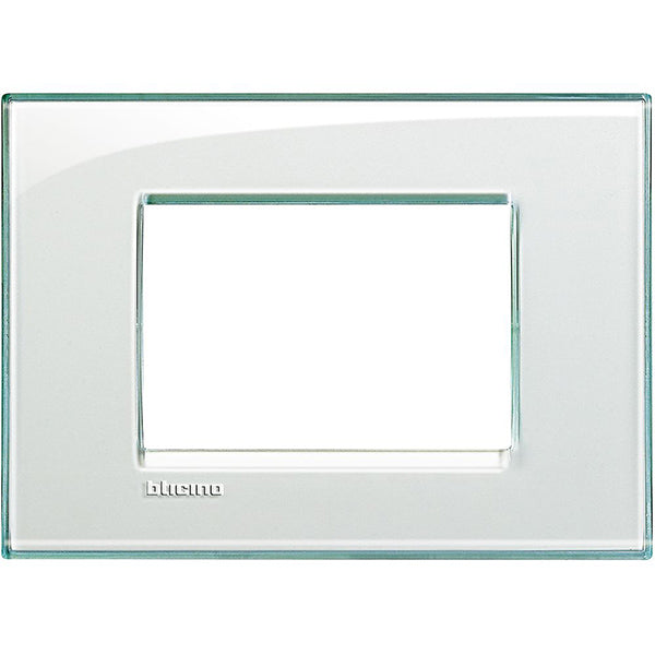 BTICINO LIVINGLIGHT PLACCA 3 POSTI COLORE ACQUAMARINA