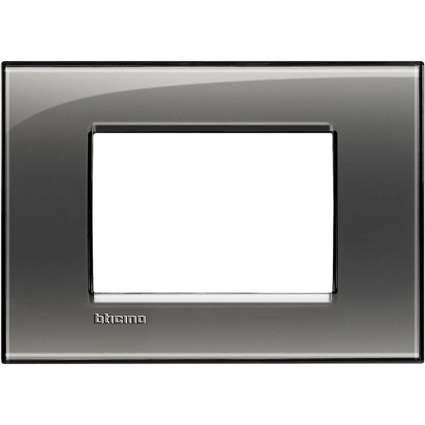 BTICINO LIVINGLIGHT PLACCA 3 POSTI COLORE FUMO DI LONDRA