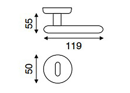 COTTALI OMEGA MANIGLIA PER PORTA ROSETTA + BOCCHETTA YALE ALLUMINIO