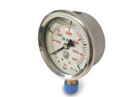 ITALMANOMETRI MANOMETRO CON GLICERINA D.MM 63 RADIALE 1/4"