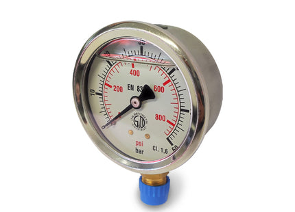ITALMANOMETRI MANOMETRO CON GLICERINA D.MM 63 RADIALE 1/4"