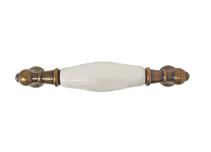 METAL STYLE MANIGLIA PER MOBILI IN OTTONE/PORCELLANA MOD. 454