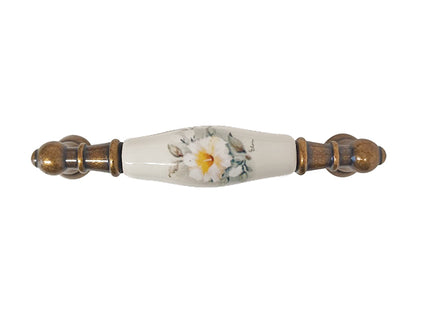 METAL STYLE MANIGLIA PER MOBILI IN OTTONE/PORCELLANA MOD. 454