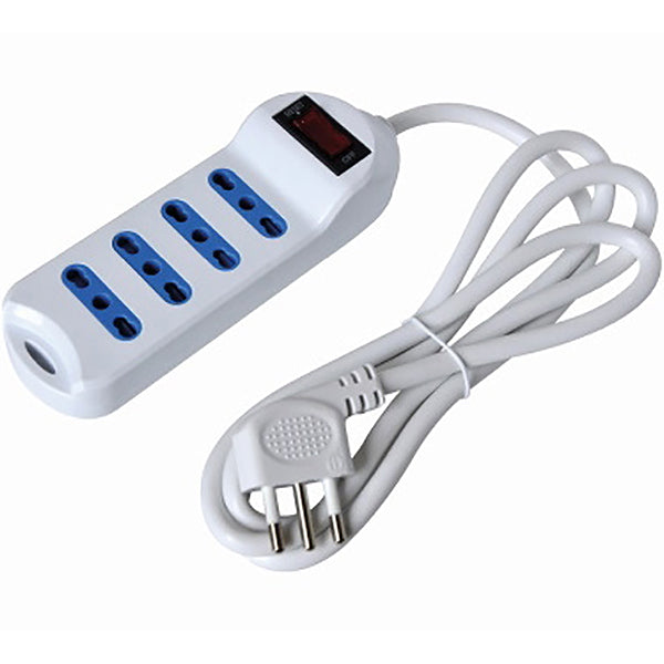 FAEG MULTIPRESA 4 PRESE + INTERRUTTORE CAVO MT1,5 SPINA 16A 2500W BIANCO