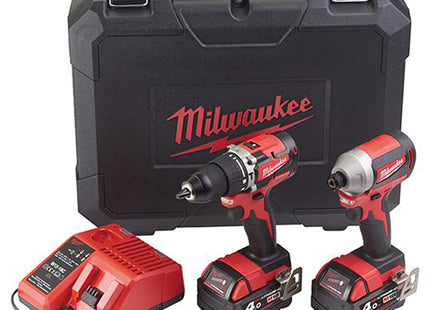 MILWAUKEE KIT M18 CBLPP2A-402C TRAPANO+AVVITATORE IMPULSI 1/4" (V1/23)*