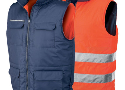 ISSA GILET REVERSE ALTA VISIBILITA' ARANCIO FLUO/BLU NAVY
