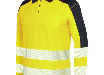ISSA POLO MANICA LUNGA ALTA VISIBILITA' GIALLO FLUO/BLU NAVY
