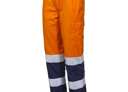 ISSA PANTALONE ALTA VISIBILITA' LIGHT ARANCIO FLUO/BLU NAVY