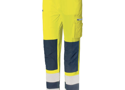 ISSA PANTALONE ALTA VISIBILITA' LIGHT GIALLO FLUO/BLU NAVY
