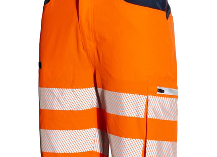 ISSA PANTALONCINO ALTA VISIBILITA' LIGHT ARANCIO FLUO/BLU NAVY