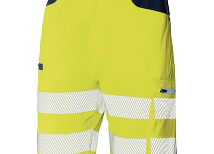 ISSA PANTALONCINO ALTA VISIBILITA' LIGHT GIALLO FLUO/BLU NAVY