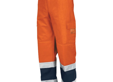 ISSA PANTALONE ALTA VISIBILITA' IN FUSTAGNO ARANCIO FLUO/BLU