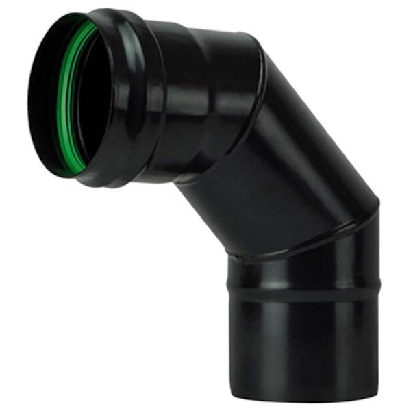 SAVE GOMITO PER STUFE PELLETS M/F PORCELLANATO NERO OPACO*