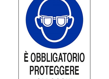 SEGNALE E' OBBLIGATORIO PROTEGGERE GLI OCCHI IN ALLUMINIO