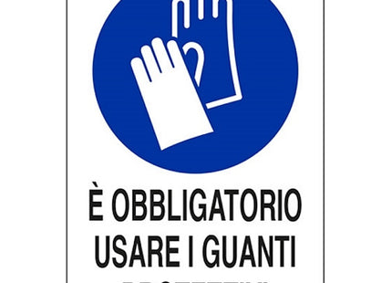 SEGNALE E' OBBLIGATORIO USARE I GUANTI PROTETTIVI IN ALLUMINIO