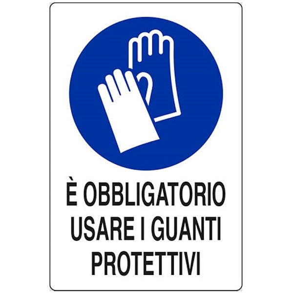 SEGNALE E' OBBLIGATORIO USARE I GUANTI PROTETTIVI IN ALLUMINIO