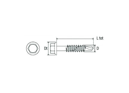 MUSTAD VITE KOVERVIT DX TE AUTOPERFORANTE CHROMITING