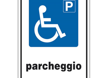 SEGNALE P PARCHEGGIO DISABILI IN ALLUMINIO MM450X300