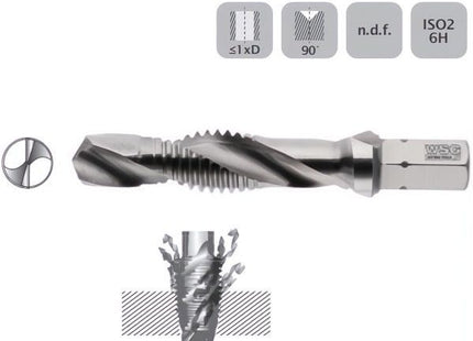 WSG MASCHIO CON PUNTA E SVASATORE IN HSS ATTACCO DA 1/4"