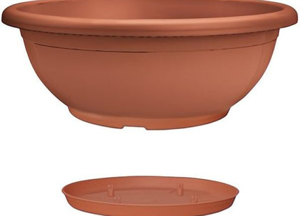 VECA CIOTOLA NAXOS IN PLASTICA CON SOTTOVASO COLORE TERRACOTTA