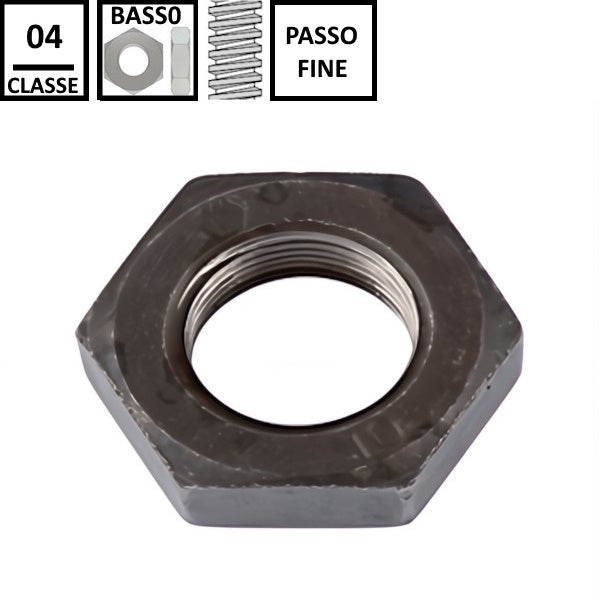DADO ESAGONALE BASSO PASSO FINE CL.04 GREZZO UNI 5589