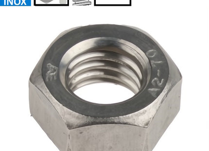 DADO ESAGONALE MEDIO PASSO GROSSO INOX A2 UNI 5588