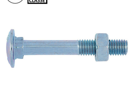 BULLONE A TESTA TONDA QUADRO SOTTOTESTA E DADO 4.8 UNI 5732 Z.BIANCO