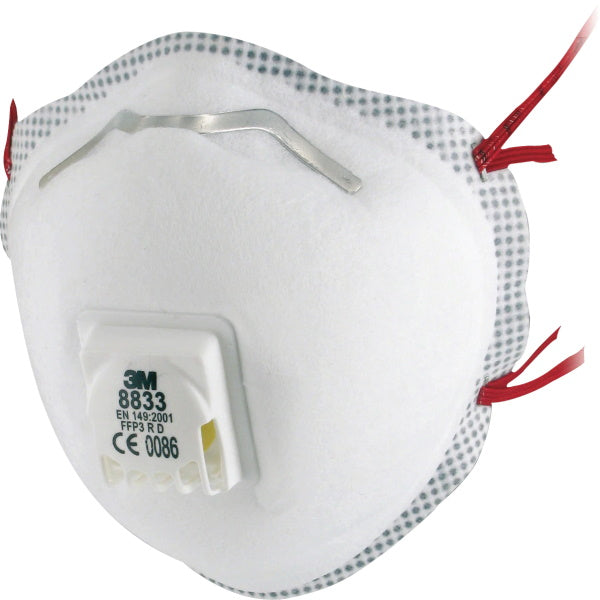 3M RESPIRATORE MONOUSO 8833 CLASSE FFP3 CON VALVOLA CONF.DA PZ10