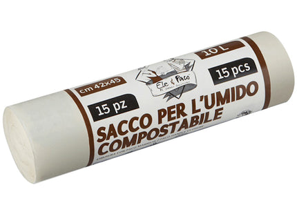ELEPACKING SACCHI SPAZZATURA BIO TRASPARENTE CM42X45 LT10 PZ15