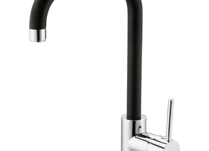 IDRO-BRIC RUBINETTO MISCELATORE LAVELLO FLORIDA NERO SATINATO E CROMO