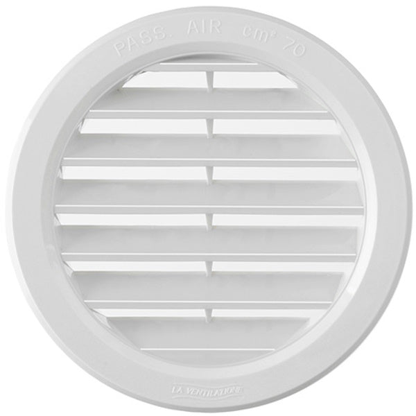 LA VENTILAZIONE GRIGLIA IN ABS TONDA DA INCASSO CON RETE D.MM120 BIANCO
