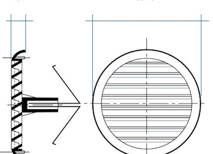LA VENTILAZIONE GRIGLIA IN ABS TONDA CON MOLLE COLORE RAMATO