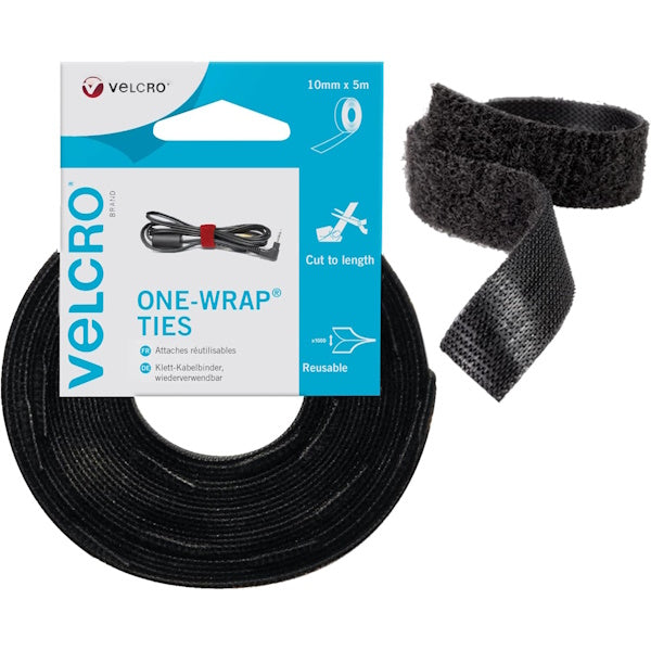 VELCRO FASCETTA RIAPRIBILE ONE WRAP NERO MM10X5MT