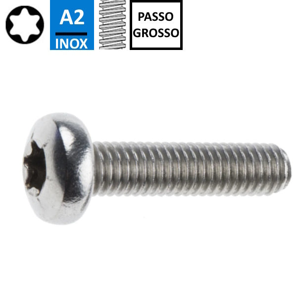 VITE TC TORX IN ACCIAIO INOX A2 UNI 7687