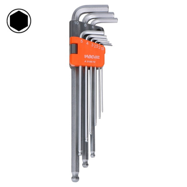 ABC TOOLS SMART SERIE  9 CHIAVI MASCHIO ESAGONALI SFERICHE MM1,5-MM10
