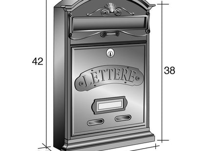 ALUBOX CASSETTA POSTALE MOD. LETTERE COLORE RUGGINE