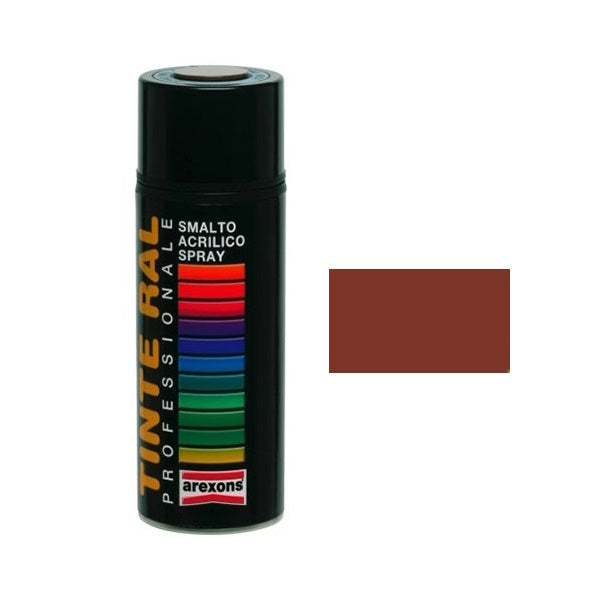 AREXONS SMALTO ACRILICO MARRONE MOGANO LUCIDO RAL 8016 SPRAY ML400*