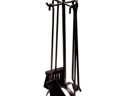 ATTREZZINI PER CAMINETTO SET DA PZ4 IN FERRO BATTUTO H.CM 58