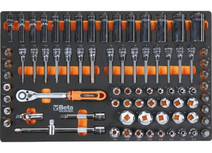 BETA BW2400SXLO9/E-XL CASSETTIERA CON 9 CASSETTI + 487 UTENSILI ARANCIO*
